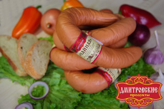 Колбаса вареная "Чайная", мясной продукт категории Б (натуральная оболочка)