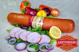 Ветчина в оболочке "Дмитровская", мясной продукт ветчинный варено-копченый категории А