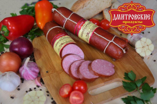 Колбаса варено-копченая сервелат "Швейцарский",мясной продукт