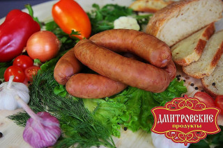 Колбаса полукопченая "Ростовские колбаски", мясной продукт категории В