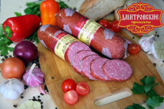Колбаса полукопченая "Сервелат Московский", мясной продукт категории Б