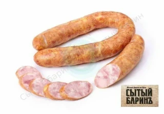 Колбаса домашняя куриная горячего копчения, 1 кг.